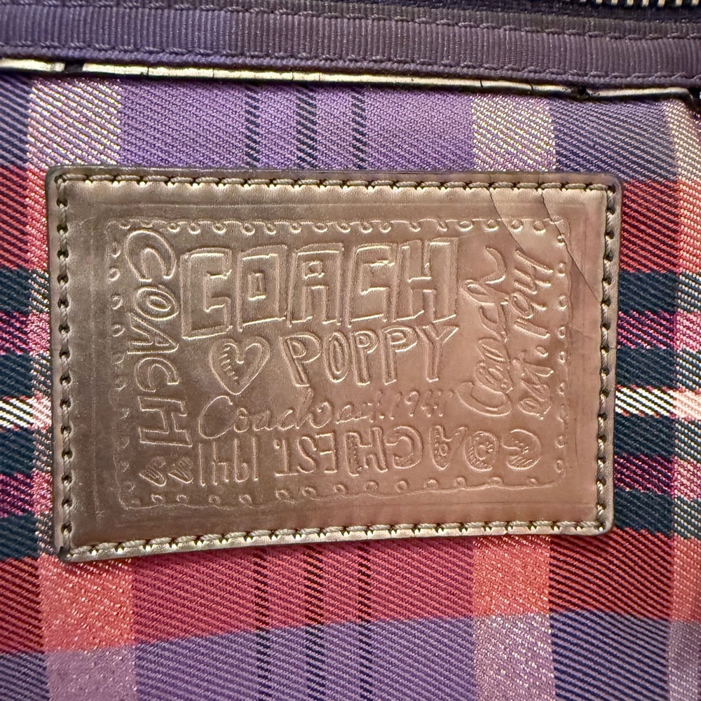 Coach Vintage Poppy Tartan Glam Purple Plaid Handbag/Tote - Picture 7 of 13